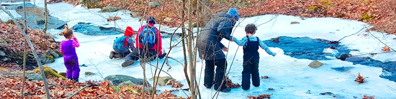 Fun on the ice - Find Us Outside Nature Immersion Programs - findusoutside.org - 203-491-0596